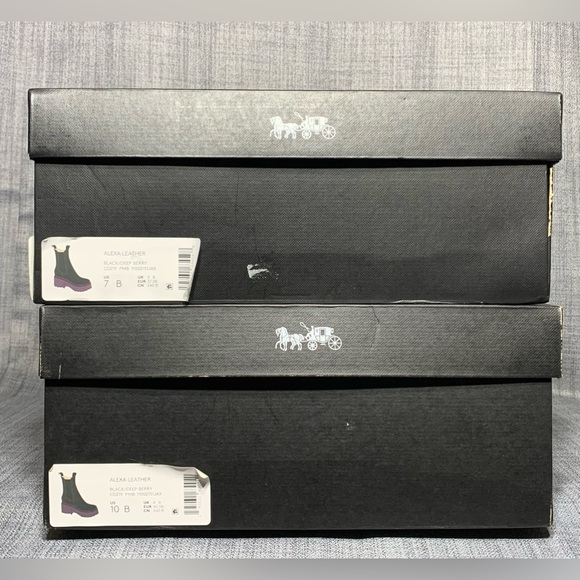 Coach Alexa Lug Sole Chelsea Booties Black/Deep Berry - Sizes 7, 10 - Picture 8 of 9